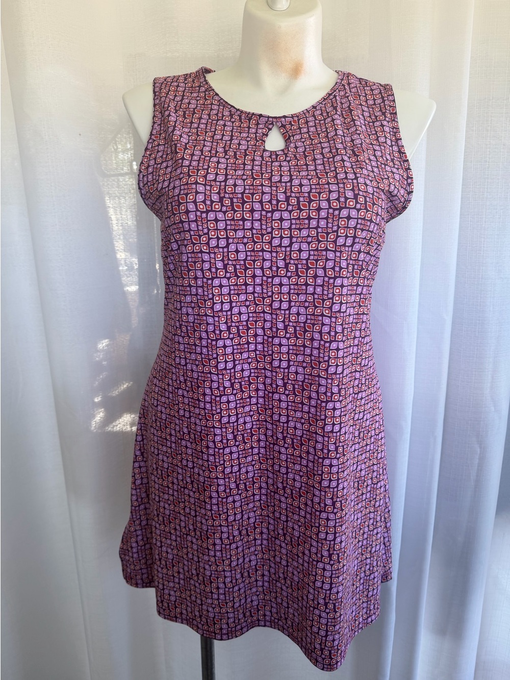 Nuu Muu XXL Purple Geometric Sleeveless A-Line Travel Outdoor Made in USA